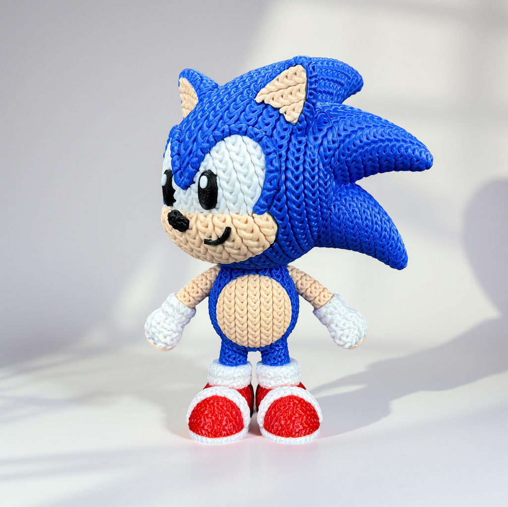 Knitted Sonic the Hedgehog 3D Printed Model