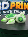 Alien Turtle- Glow in the Dark – Articulated 3D Printed Turtle Toy