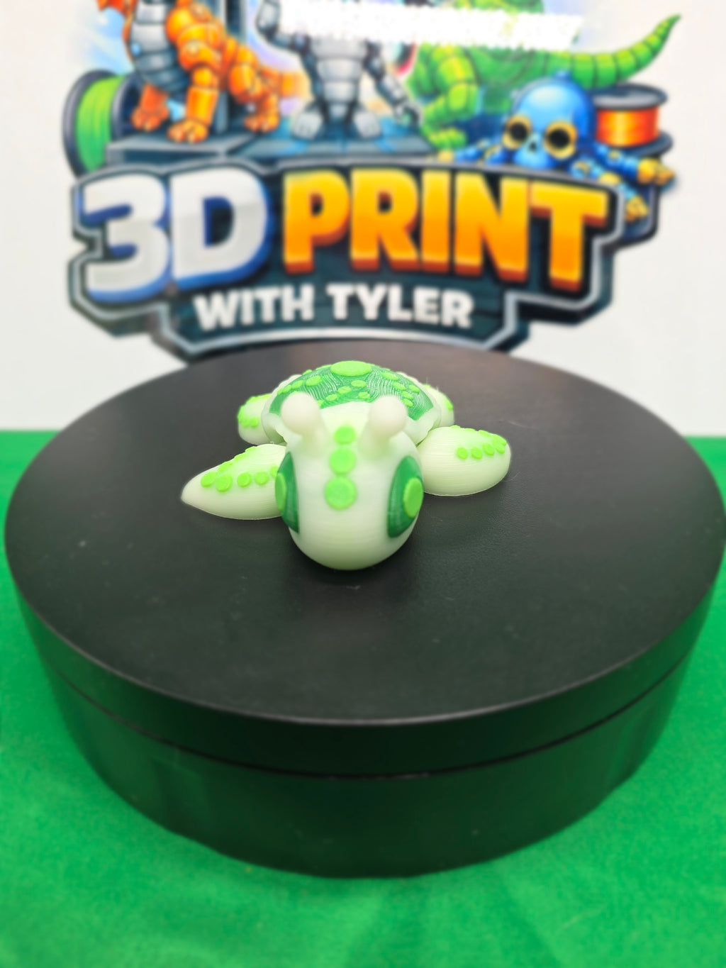 Alien Turtle- Glow in the Dark – Articulated 3D Printed Turtle Toy