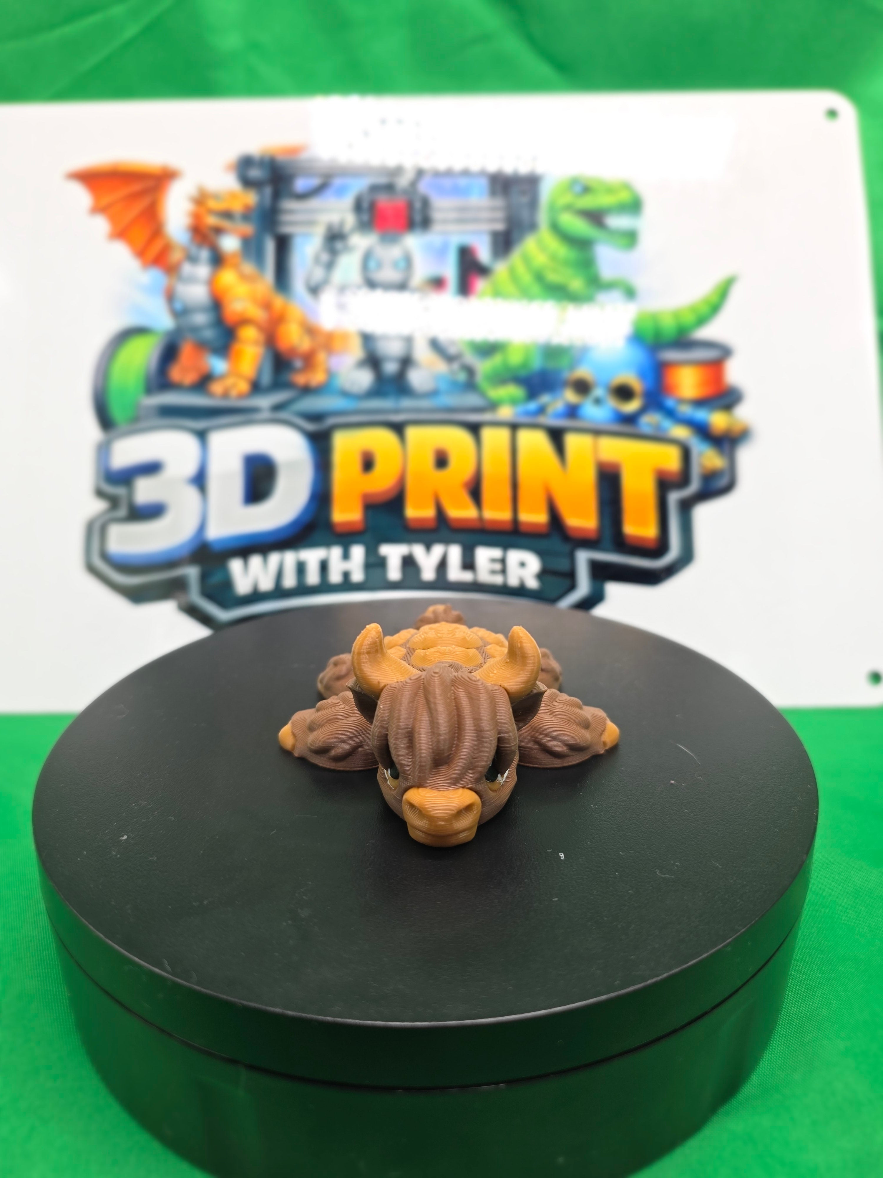 Highland Cow Turtle – Articulated 3D Printed Turtle Toy
