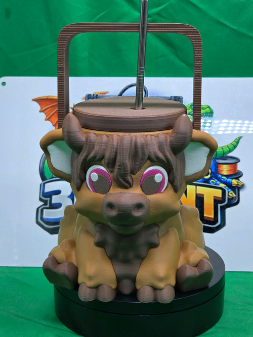 3D printed Highland Cow drinks holder
