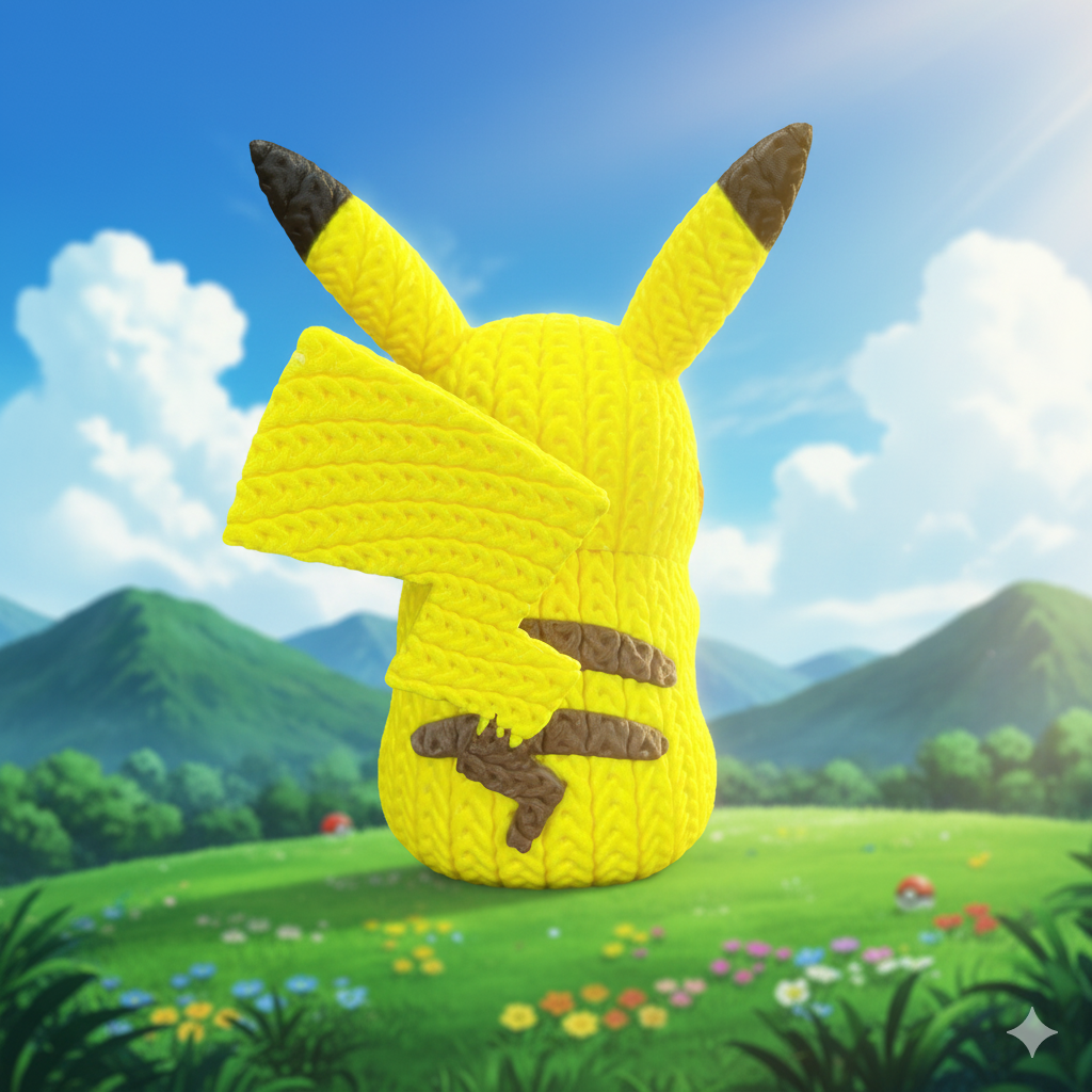Knitted Pikachu 3D Printed Model