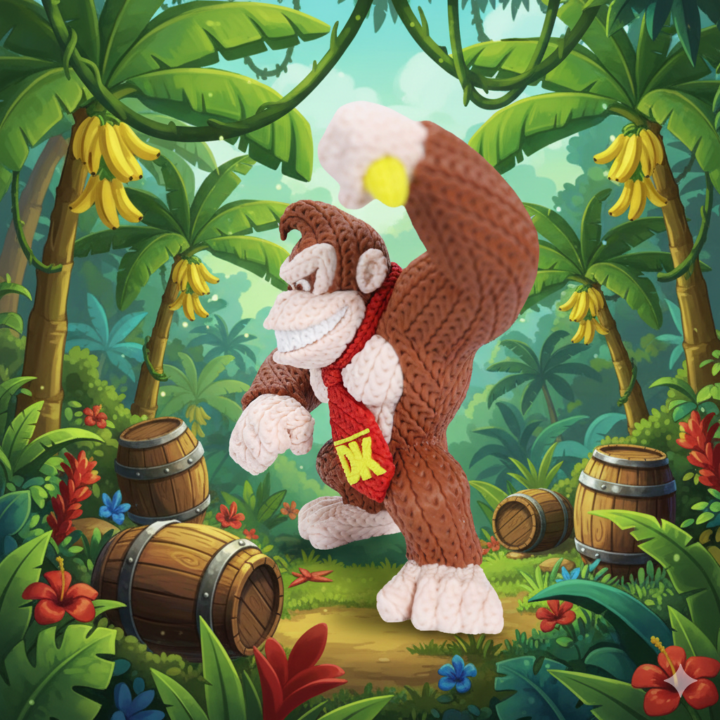 Knitted Donkey Kong 3D Printed Model