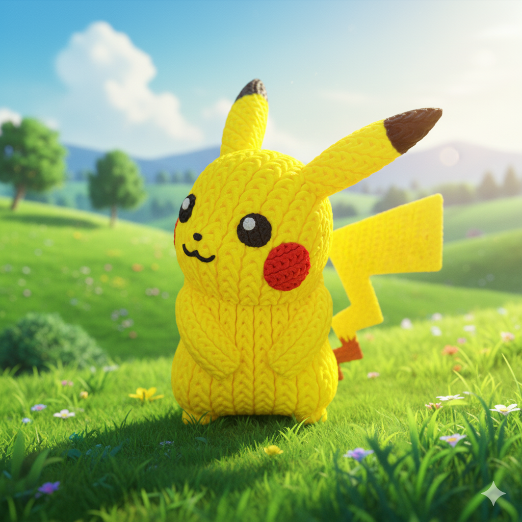 Knitted Pikachu 3D Printed Model