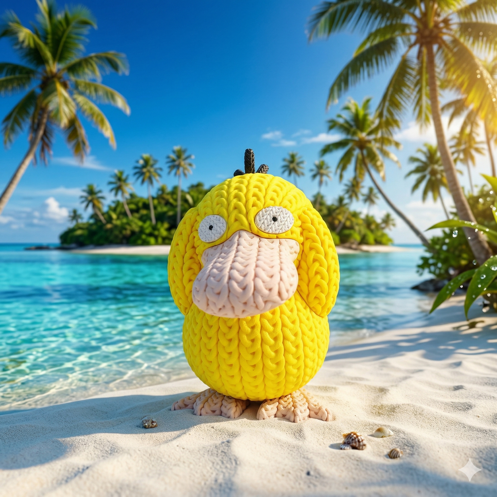 Knitted Psyduck 3D Printed Model