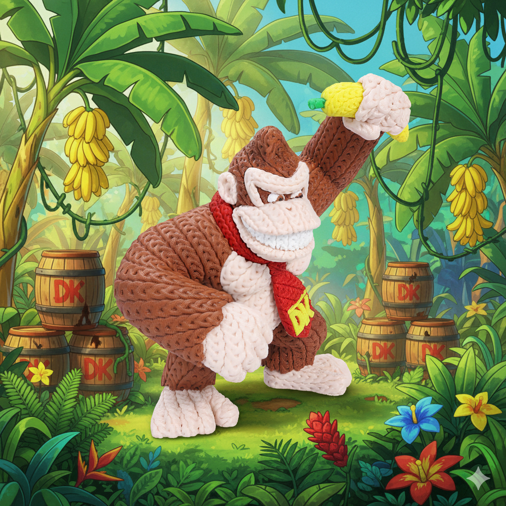 Knitted Donkey Kong 3D Printed Model