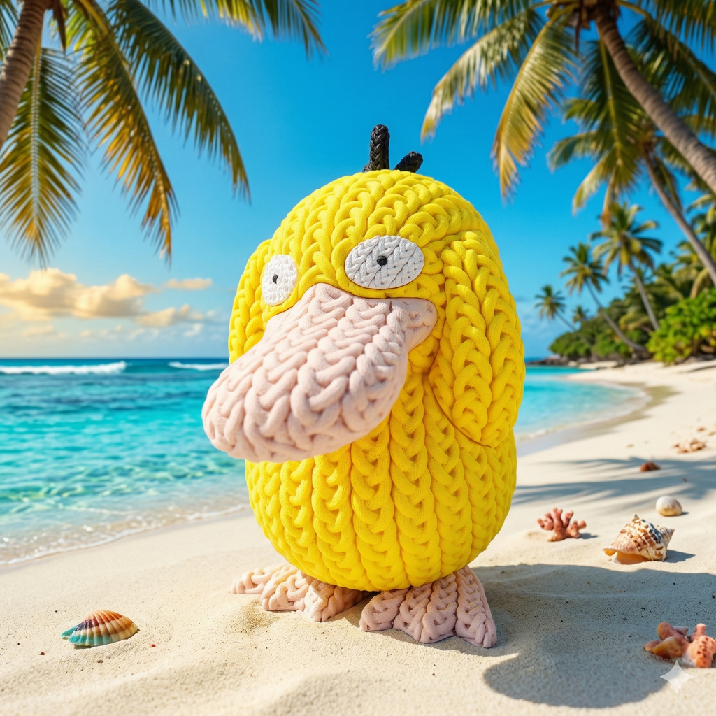 Knitted Psyduck 3D Printed Model