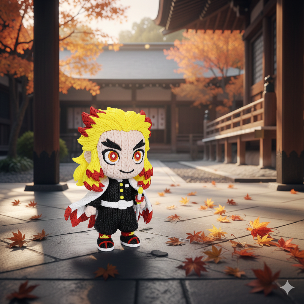 Knitted Rengoku 3D Printed Model | Demon Slayer