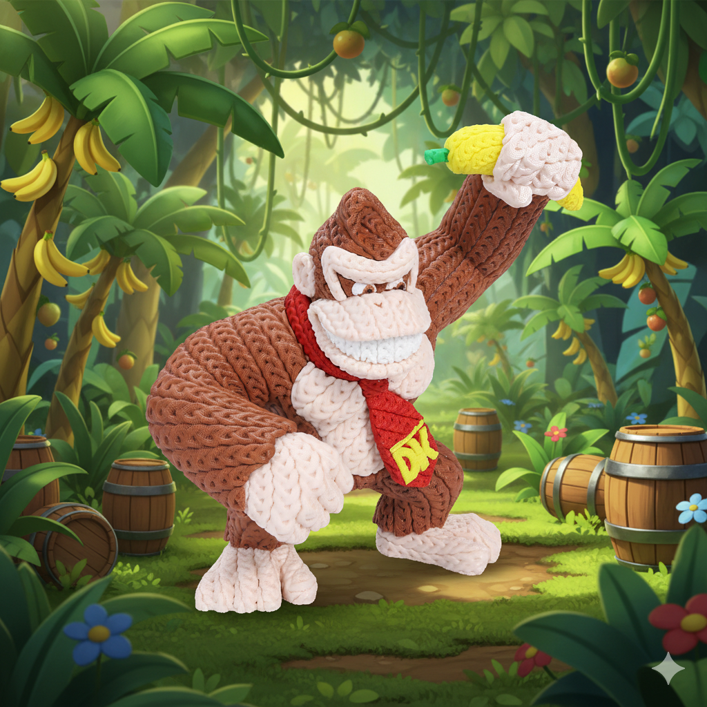 Knitted Donkey Kong 3D Printed Model