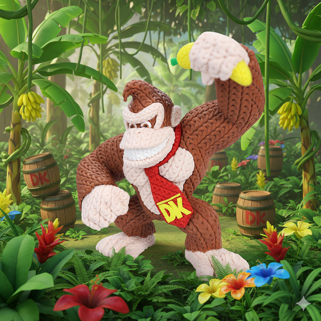 Knitted Donkey Kong 3D Printed Model