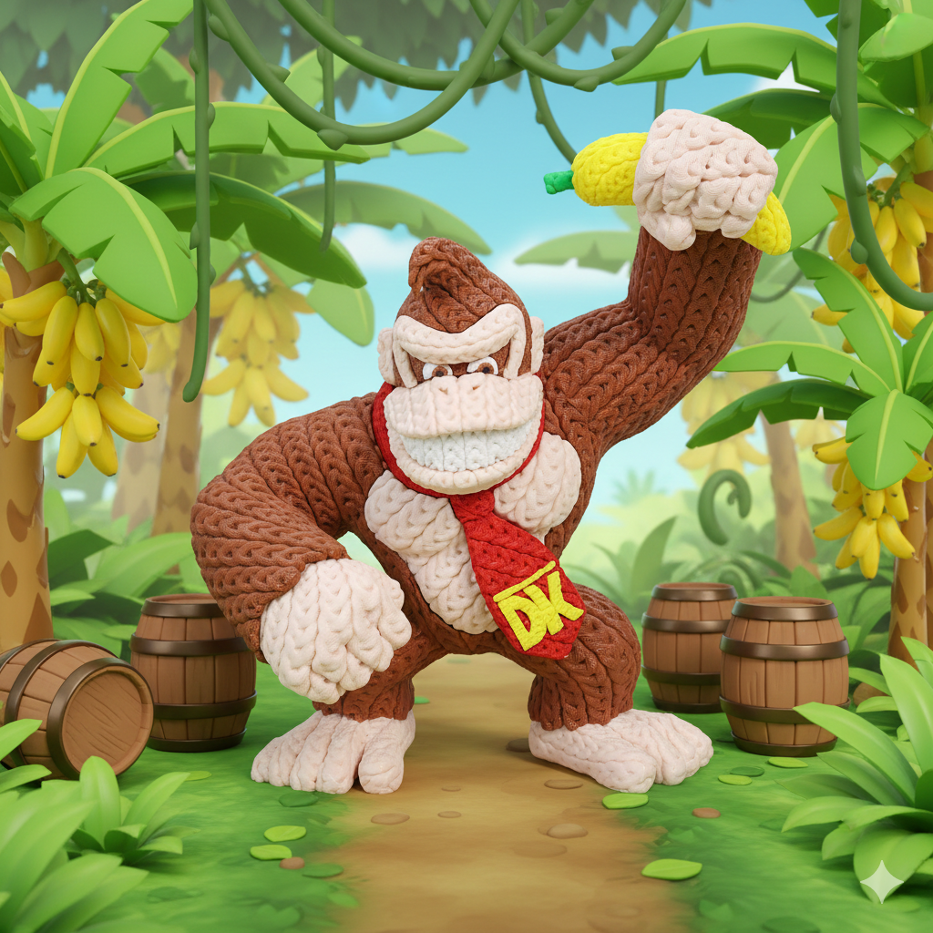 Knitted Donkey Kong 3D Printed Model