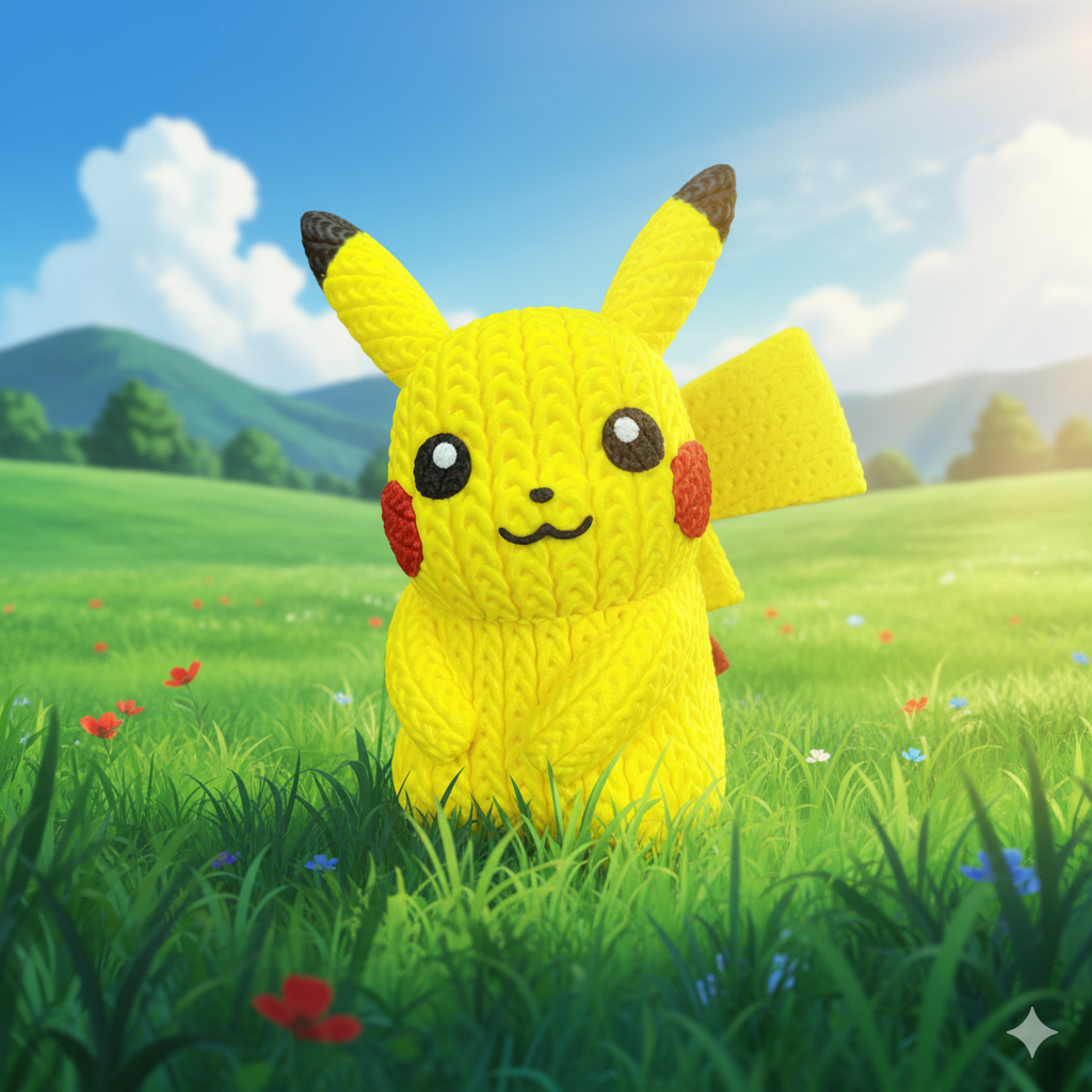 Knitted Pikachu 3D Printed Model