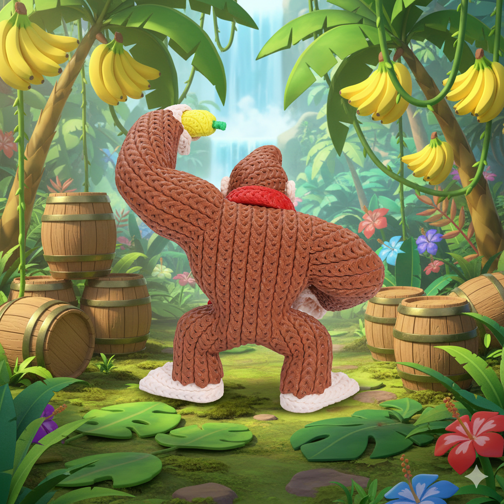 Knitted Donkey Kong 3D Printed Model