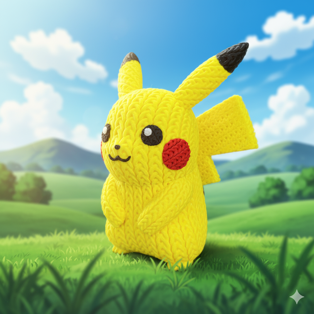 Knitted Pikachu 3D Printed Model