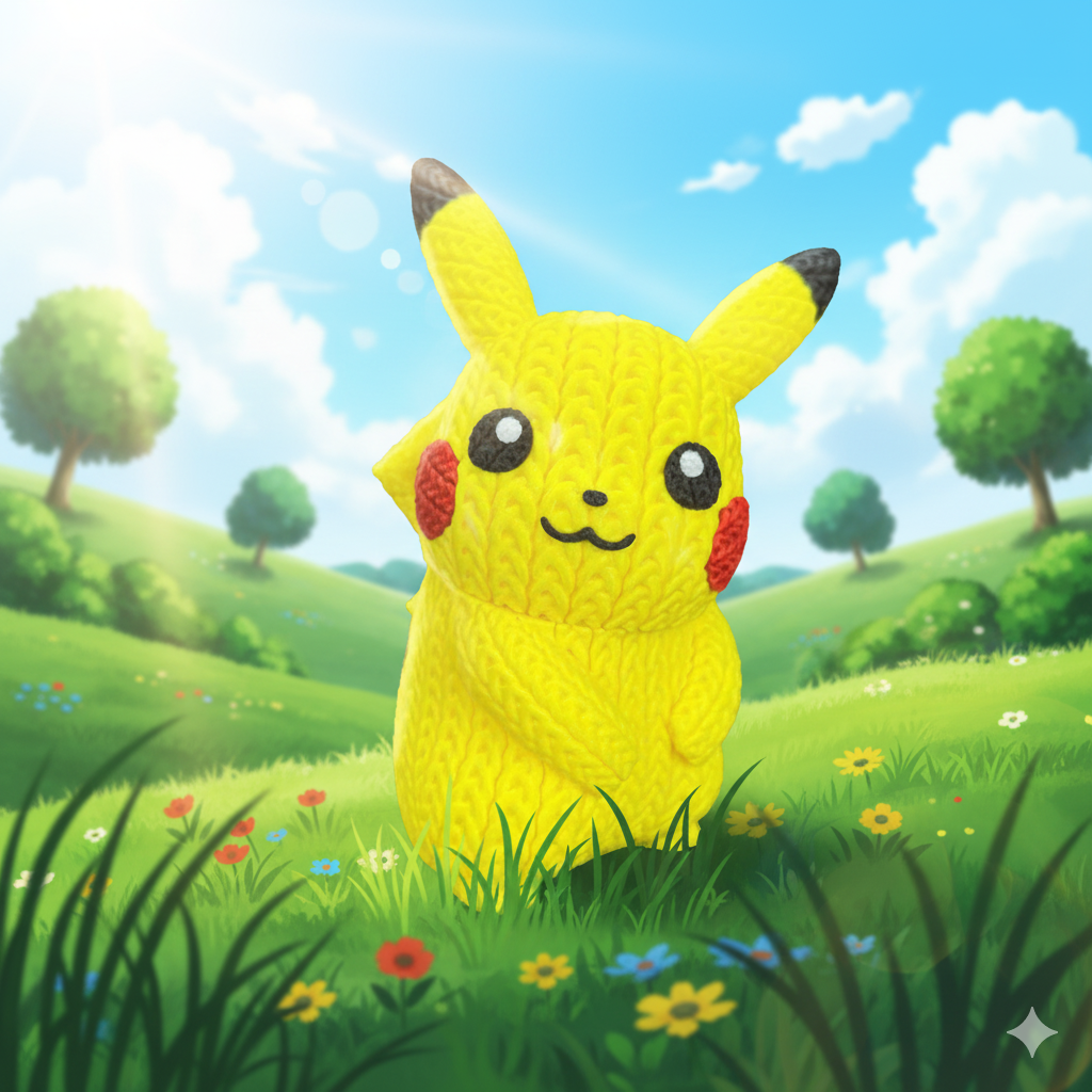 Knitted Pikachu 3D Printed Model
