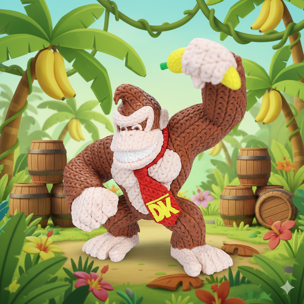 Knitted Donkey Kong 3D Printed Model