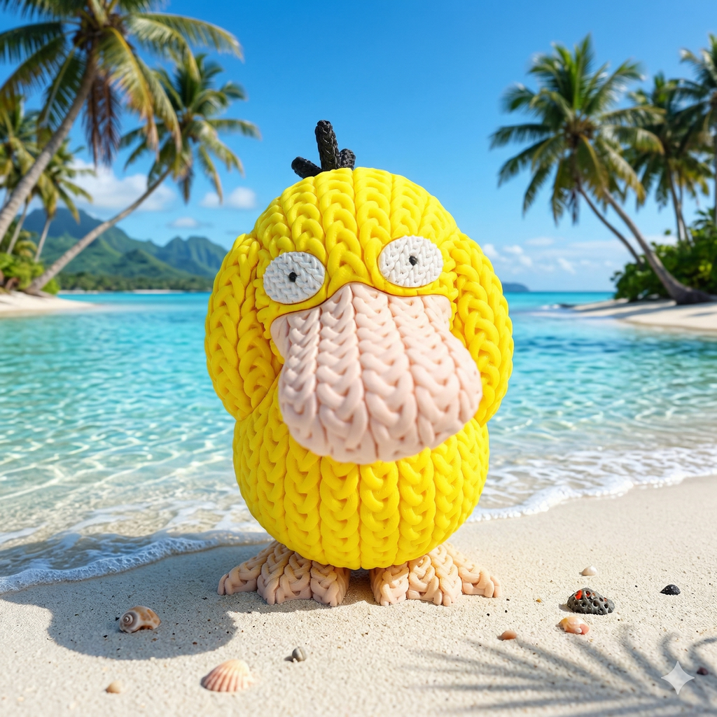 Knitted Psyduck 3D Printed Model