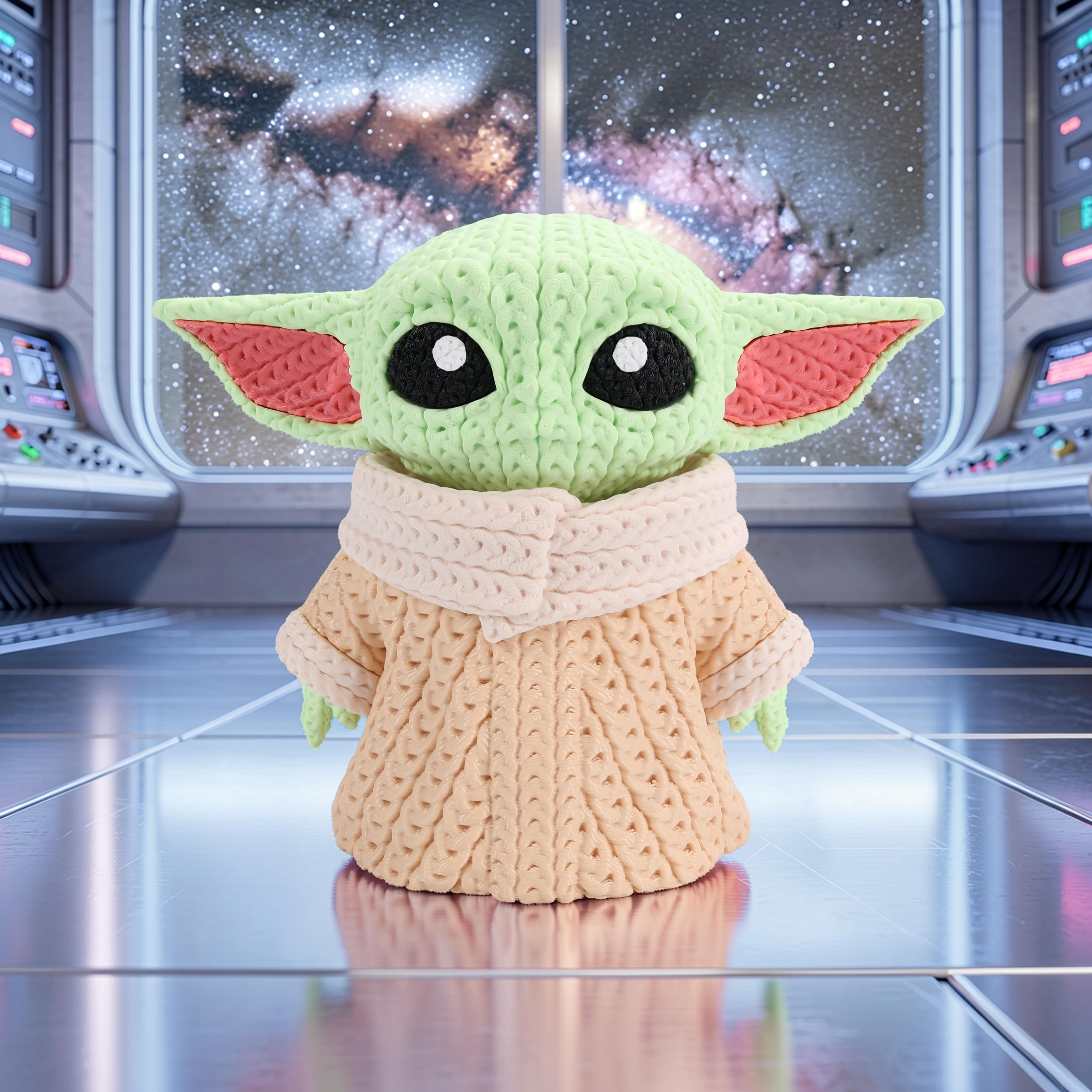 Knitted Grogu 3D Printed Model | The Mandalorian