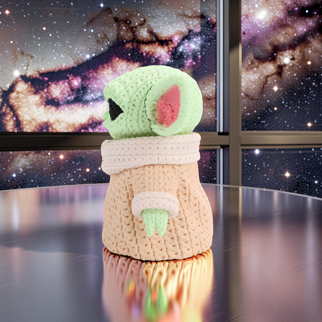 Knitted Grogu 3D Printed Model | The Mandalorian