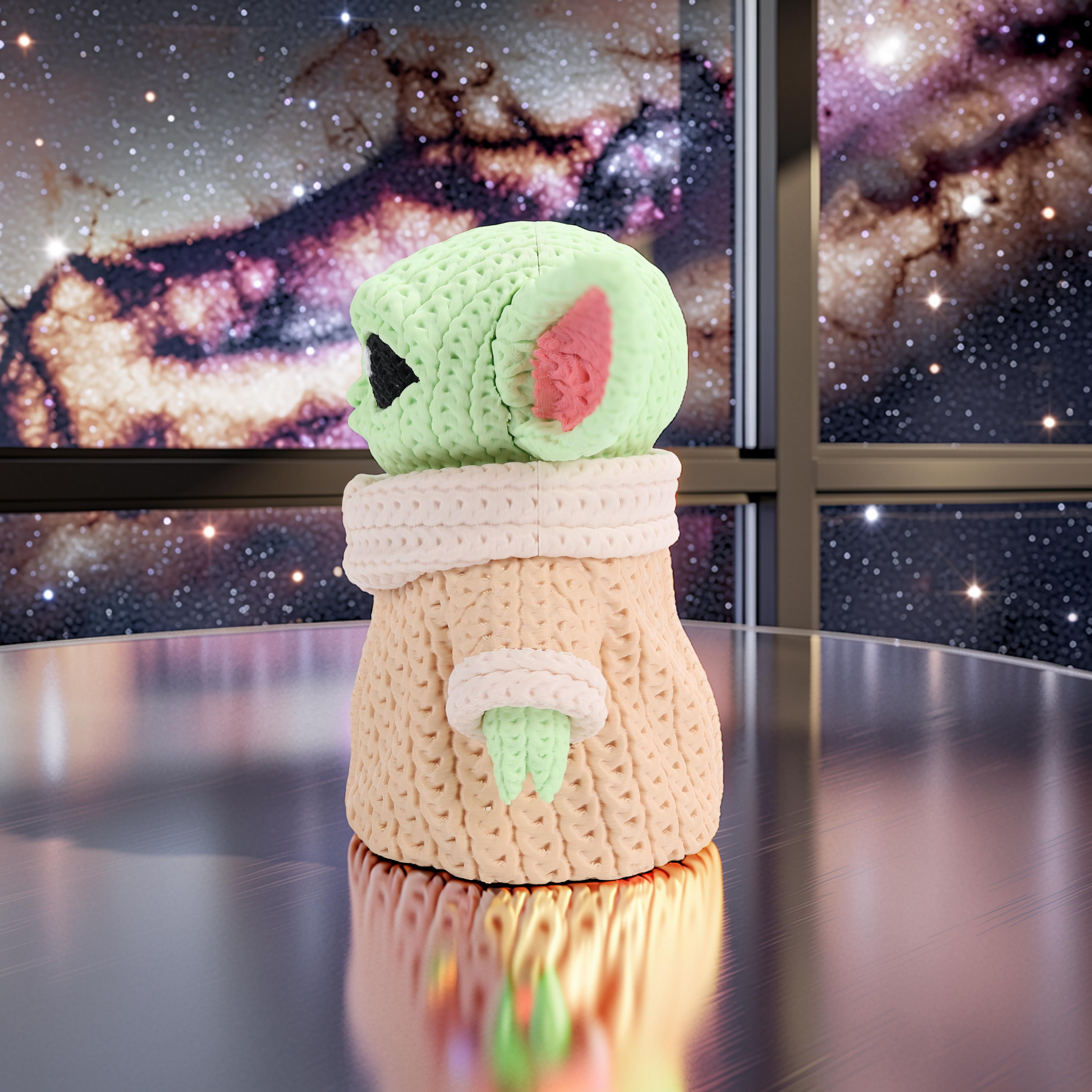 Knitted Grogu 3D Printed Model | The Mandalorian