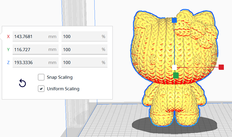 Knitted Hello Kitty 3D Printed Model