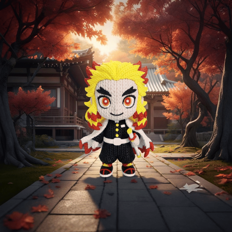 Knitted Rengoku 3D Printed Model | Demon Slayer