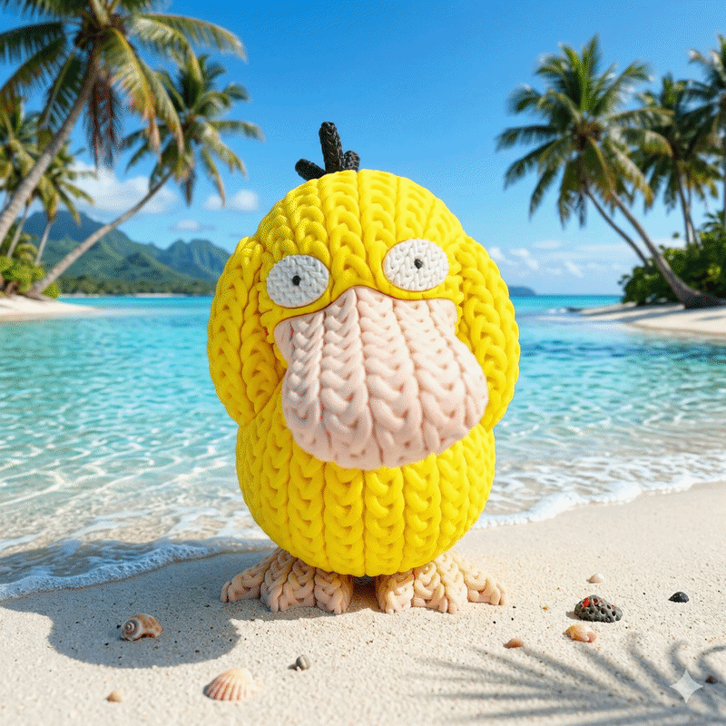 Knitted Psyduck 3D Printed Model