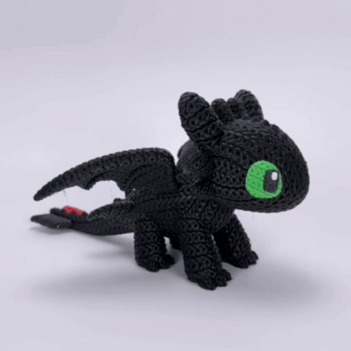 Toothless knitted design 3D printed model