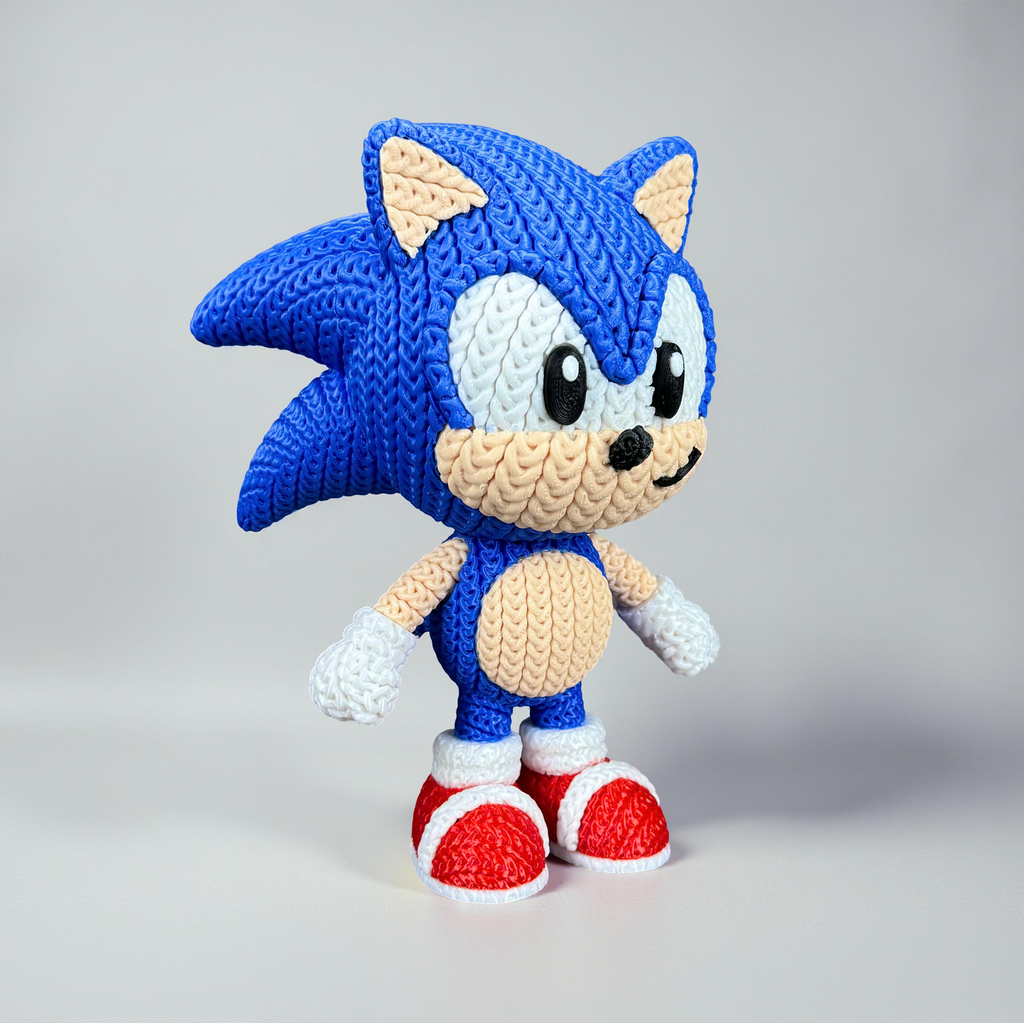 Knitted Sonic the Hedgehog 3D Printed Model