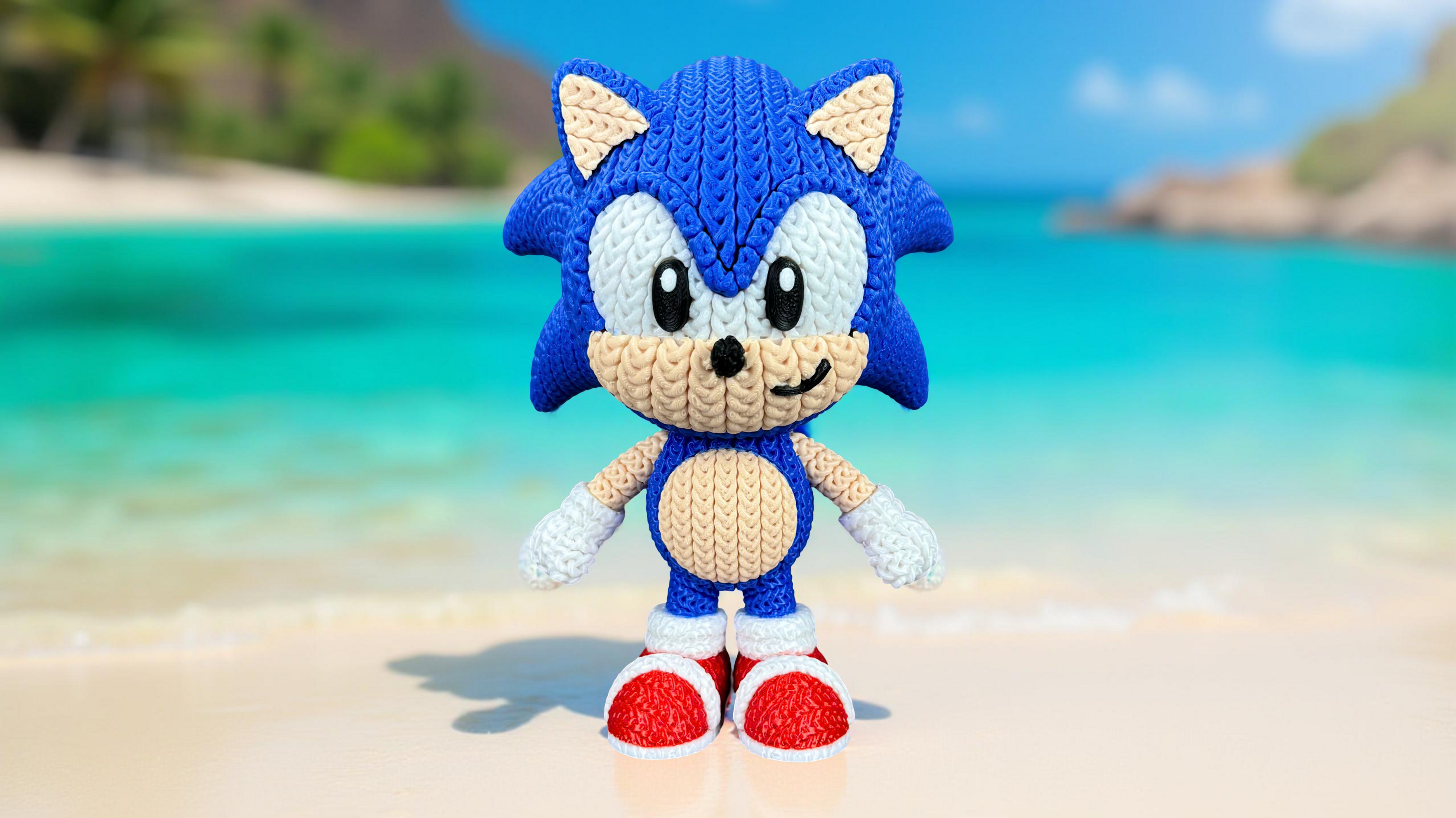Knitted Sonic the Hedgehog 3D Printed Model
