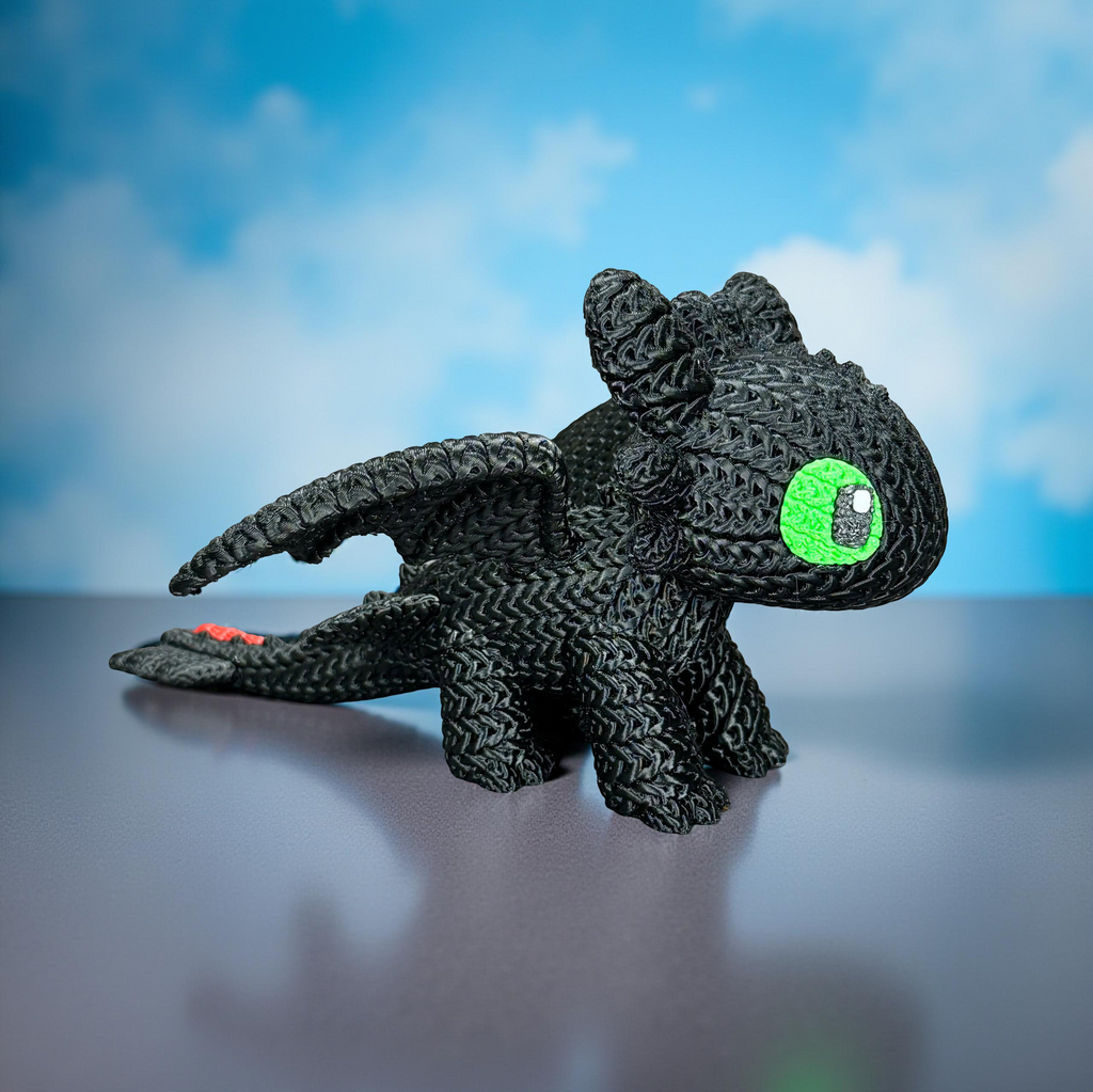 Toothless knitted design 3D printed model