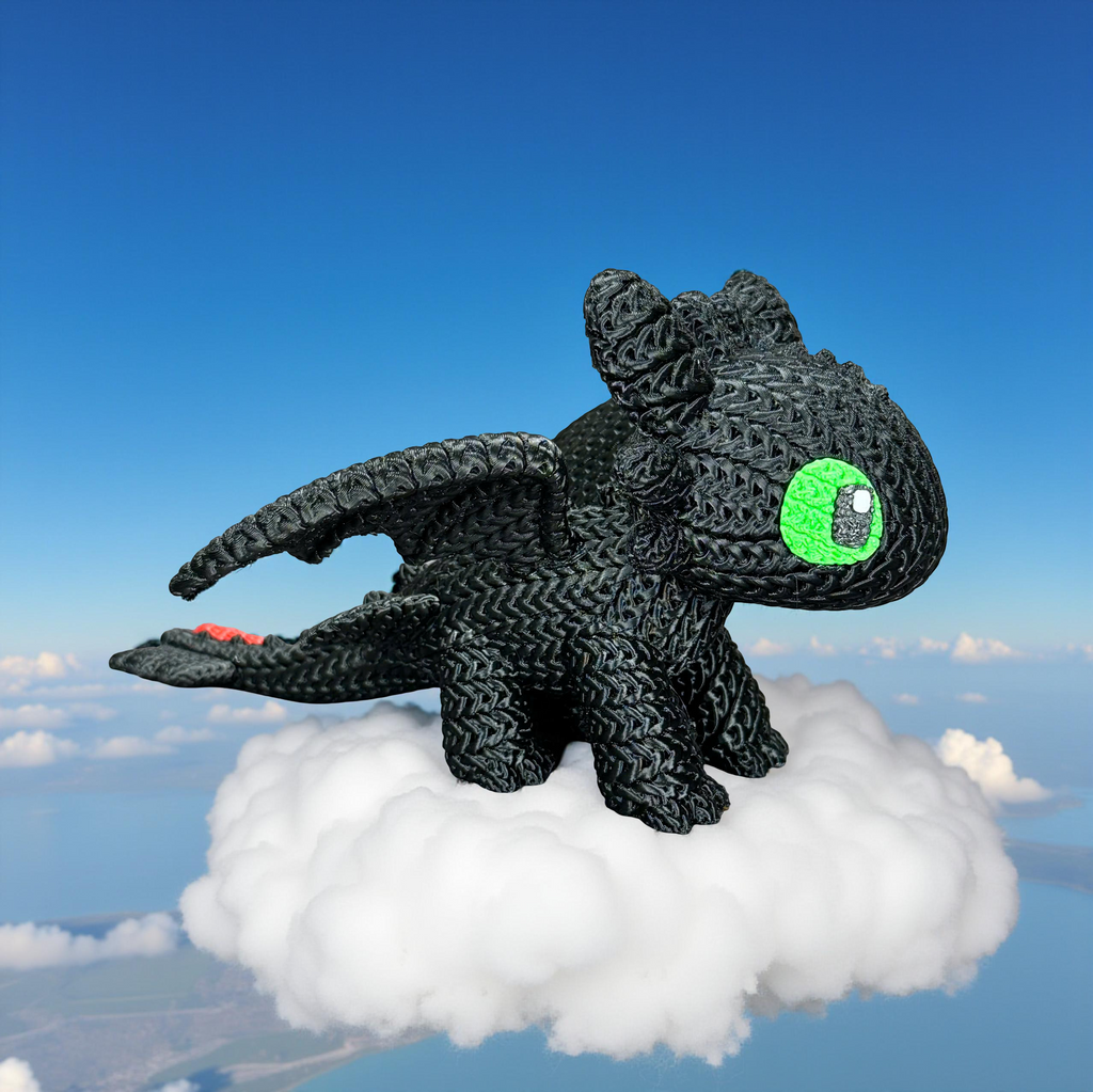 Toothless knitted design 3D printed model