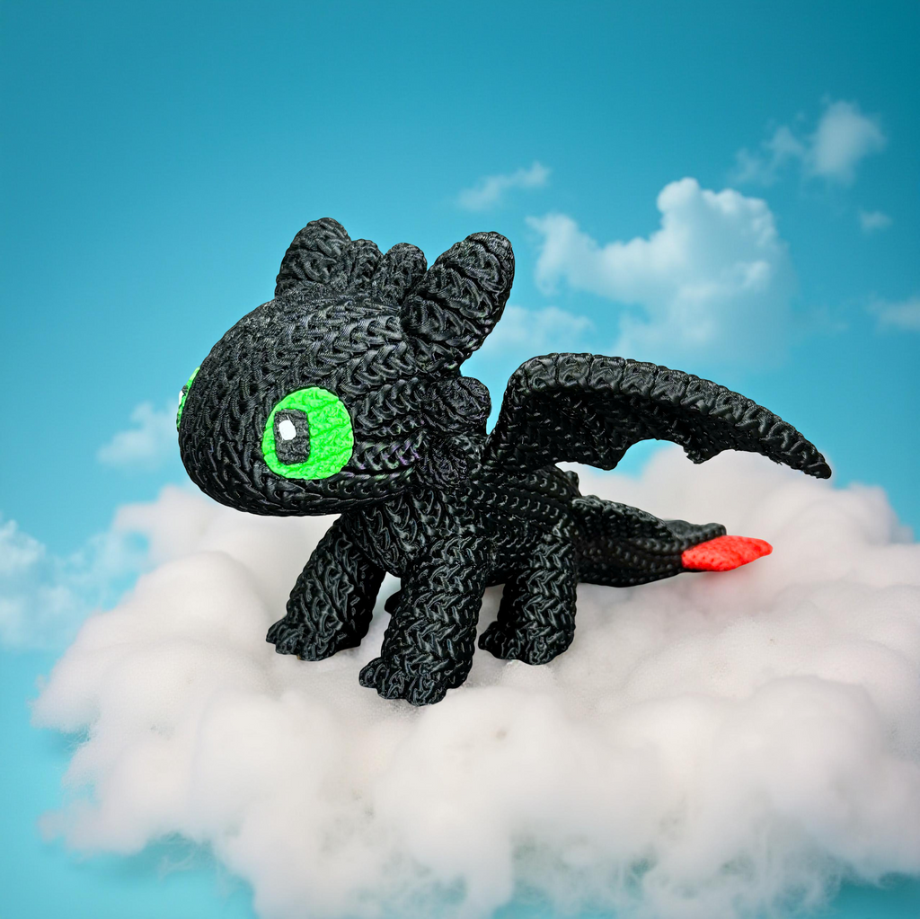 Toothless knitted design 3D printed model