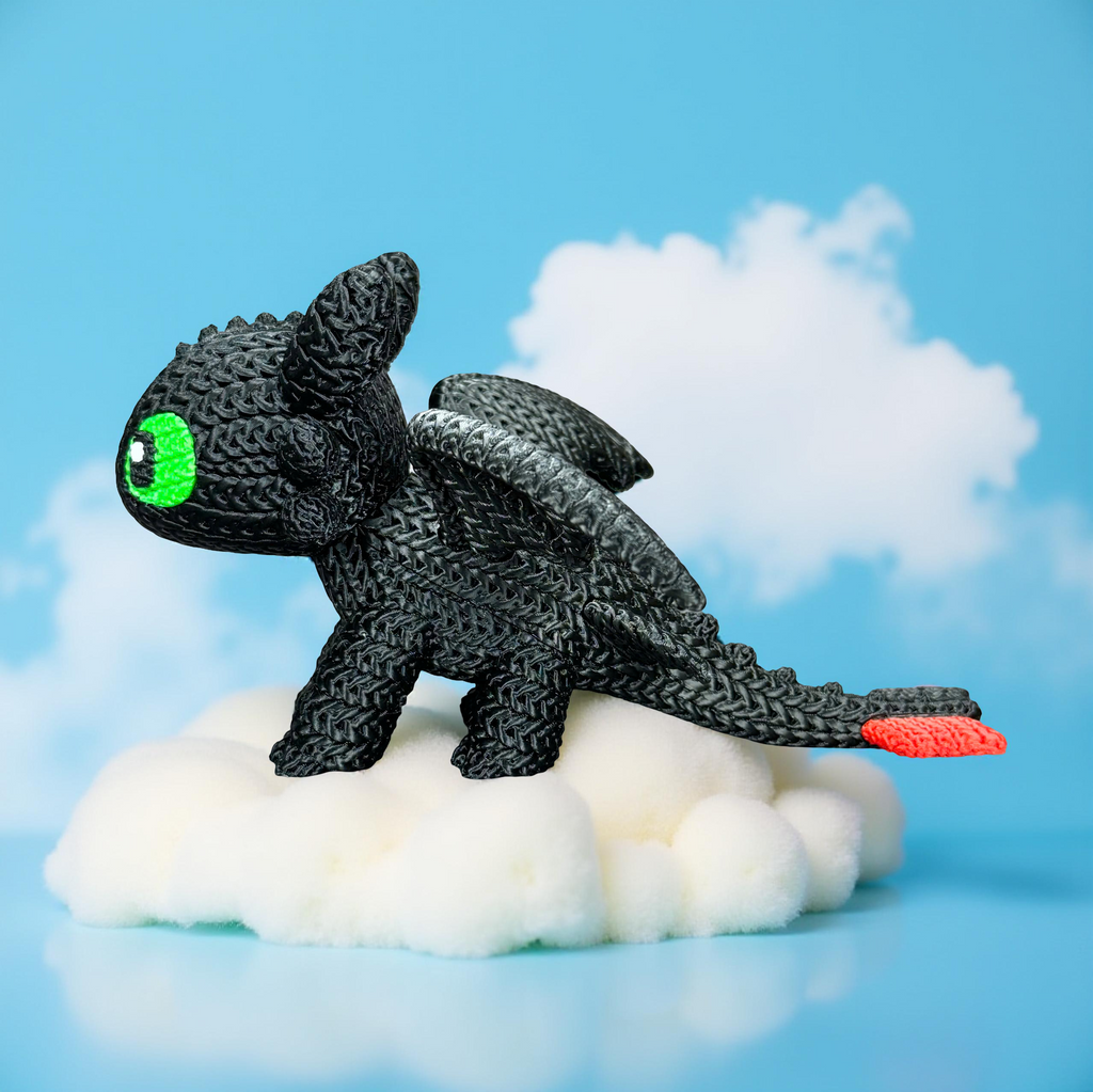 Toothless knitted design 3D printed model