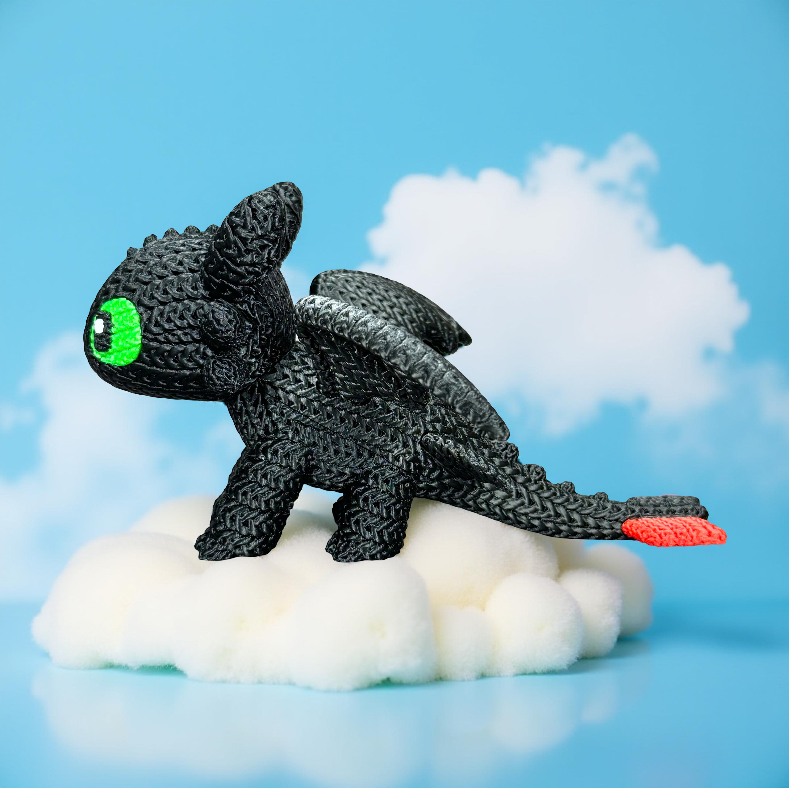 Toothless knitted design 3D printed model