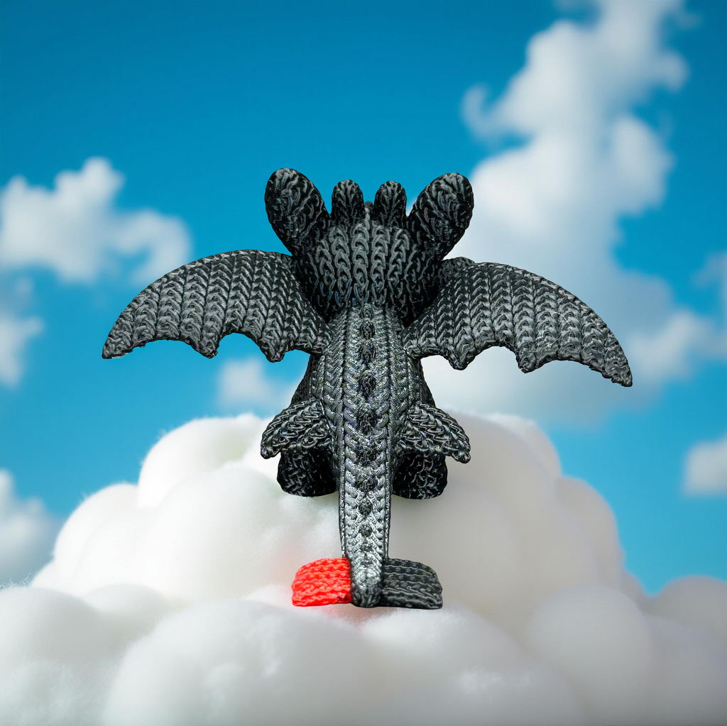 Toothless knitted design 3D printed model