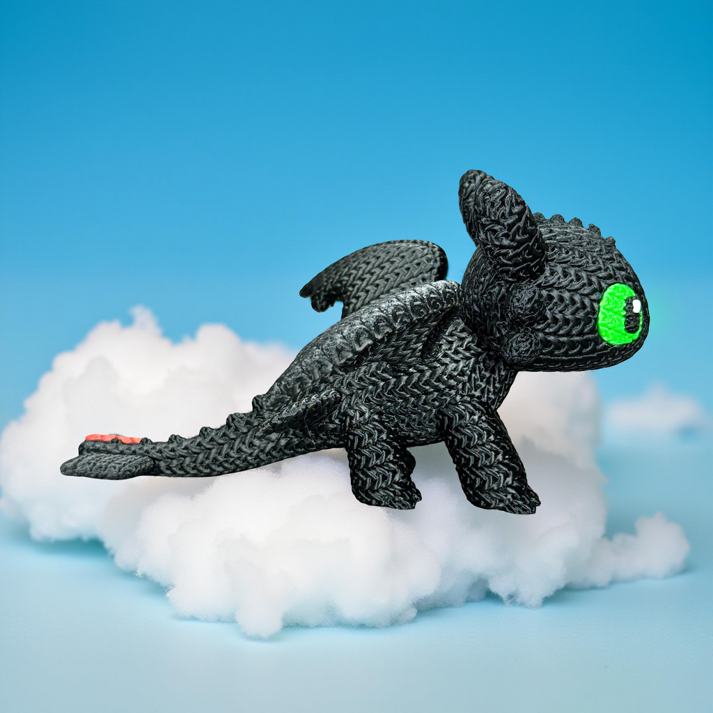 Toothless knitted design 3D printed model
